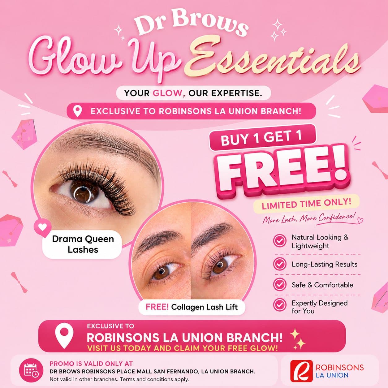 Dr. Brows Glow Up Essentials: Drama Queen Lashes Buy 1 Get 1 promo at Robinsons La Union
