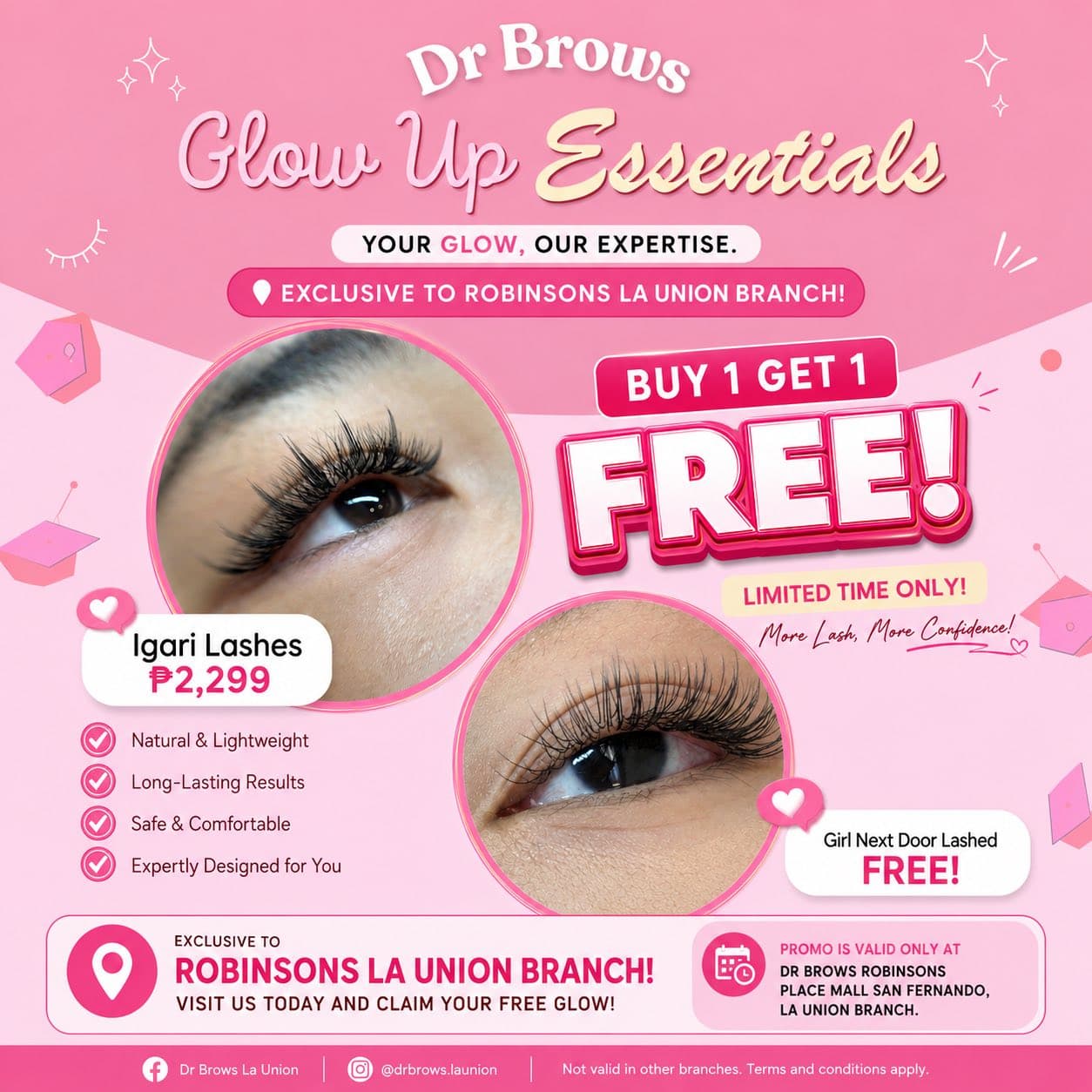 Dr. Brows Glow Up Essentials: Igari Lashes Buy 1 Get 1 promo at Robinsons La Union