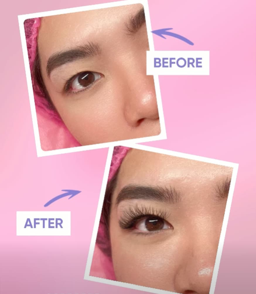Korean Woven Lash before and after result at Dr. Brows